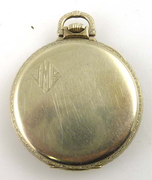 Vintage E Howard Pocket Watch 17 Jewels White Gold Filled 1917 Working