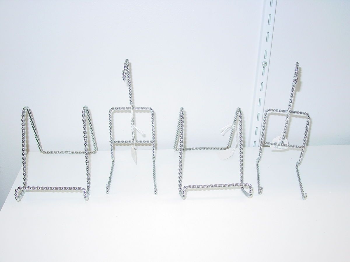 Picture Stands Easels Silver Twisted Rope Lot of 4