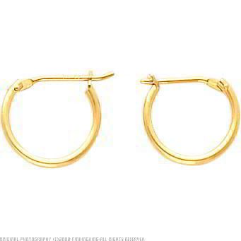 14k Yellow Gold Hoop Earrings Polished Ear Jewelry