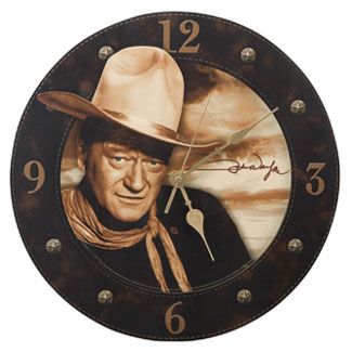 John Wayne Duke Western Movie Star Decoupage Wall Clock