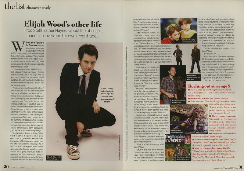 Elijah Wood 2 PG Jane Magazine Feature Clipping