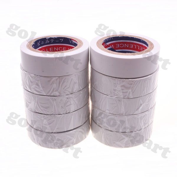 10pcs 15mm Vinyl Electrical Tape Insulation Adhesive Tape White