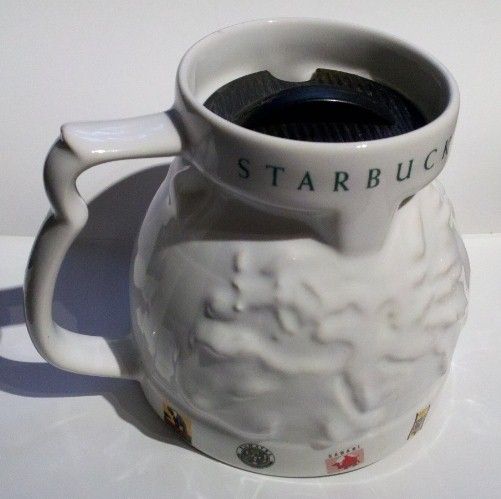 Starbucks Coffee Flags Vintage Embossed Around The World Globe 3D Map