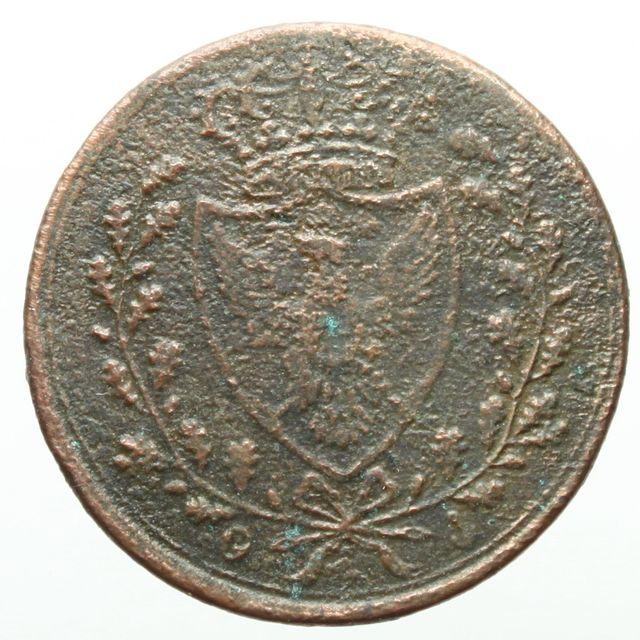 15397  Italy, Carlo Felice, 1826 1 Centesimo, Sardina, Rare and Nice