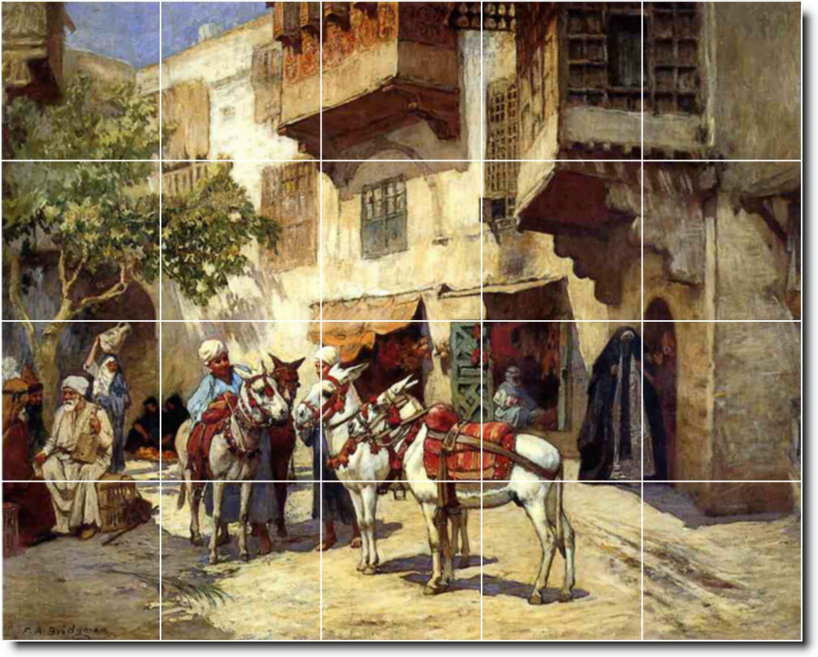 Marketplace In North Africa by Frederick Bridgman