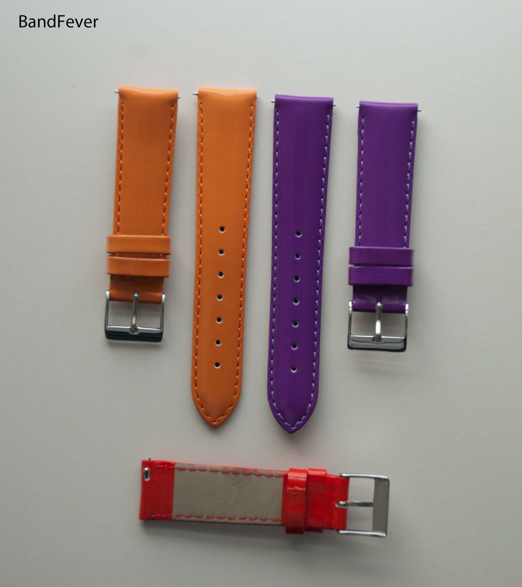   ORANGE AND PURPLE PATENT WATCH BAND STRAP FITS MICHELE ELINI INVICTA