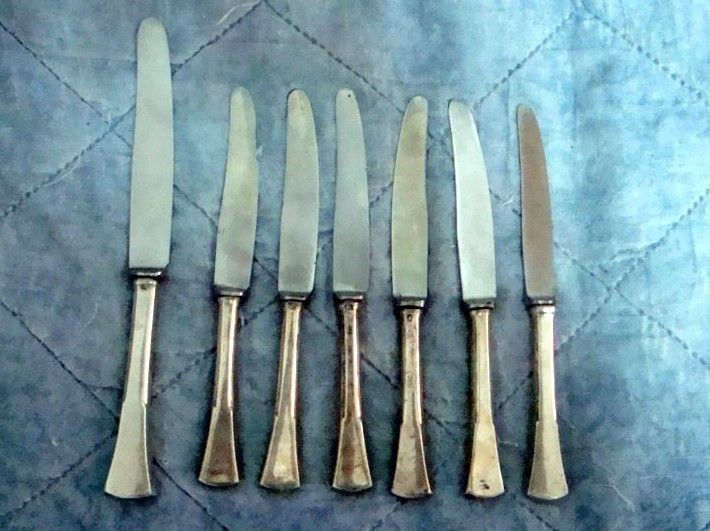  VINTAGE ROSTFREI DESSERT KNIVES WITH SILVER HANDLE 1 SOLINGEN KNIFE