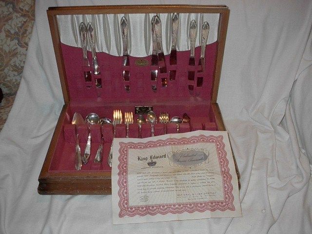 KING EDWARD NATIONAL SILVER CO 49 PCS 1936 SET W BOX CERTIFICATE