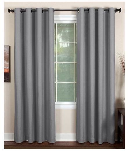 Elrene Window Treatments Essex Grommet Gray Window Panel 50 x 84 New