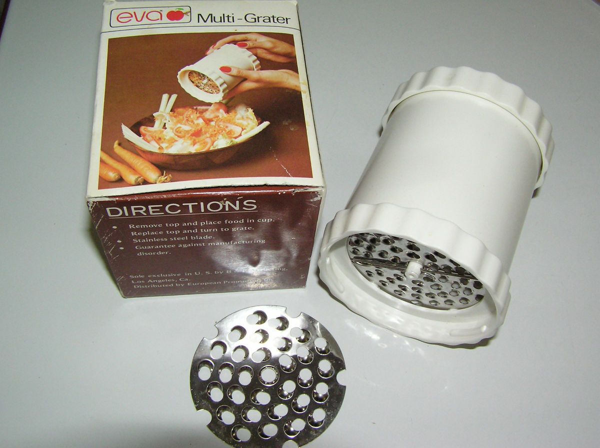 Vintage Unused Manual Non Electric Food Grater by EVA Nut Sundae Salad