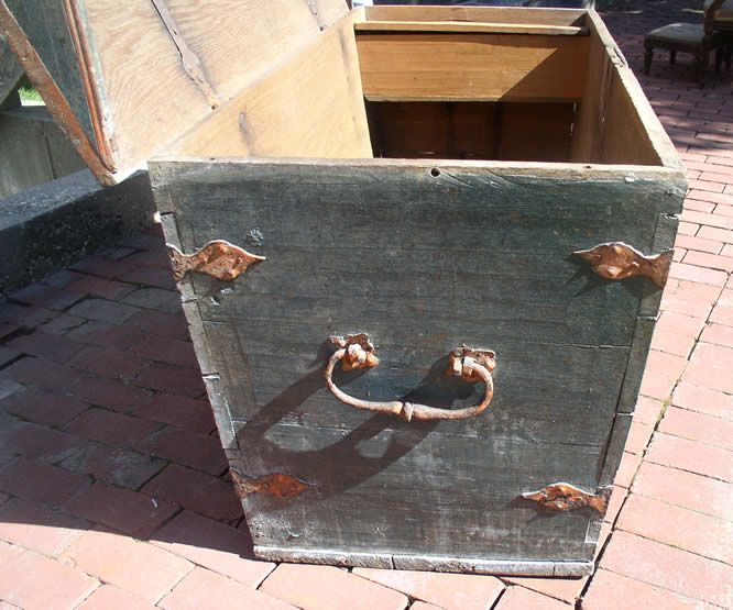 Antique Oak Swedish Wedding Dowry Trousseau Trunk 1837 Orig Hardware