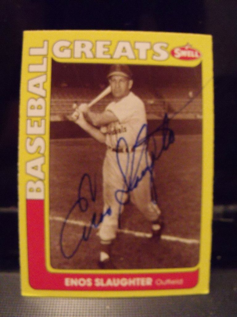 Enos Slaughter Signed 1990 Swell Impel Marketing Card 84 Baseball