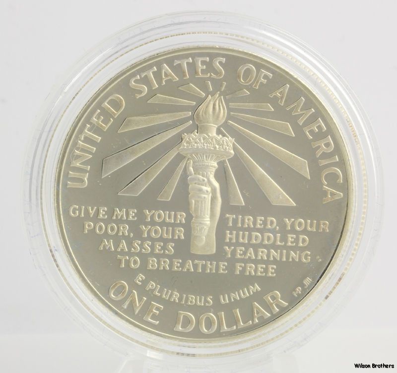 1986 s US Commemorative Statue of Liberty Silver One 1 Dollar Proof