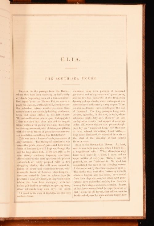 1843 The Essays of Elia and Last Essays Charles Lamb Leather Binding