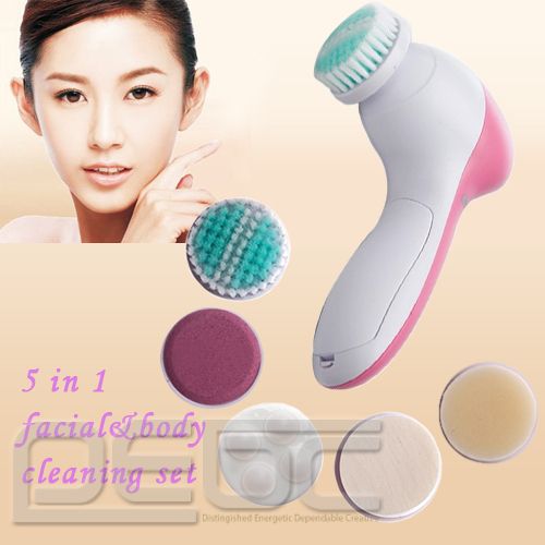 in 1 Electric Spin Facial Body Brush Skin Care Massager Spa Cleaning
