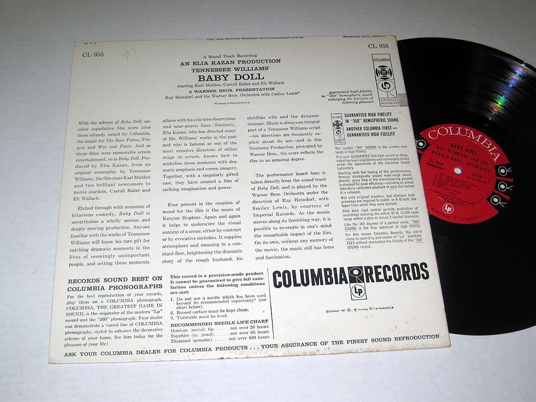 Soundtrack Elia Kazan Productiom Baby Doll Columbia NM