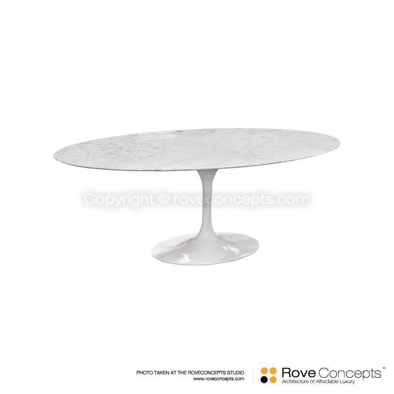 Eero Saarinen Inspired Oval Marble Tulip Table 68