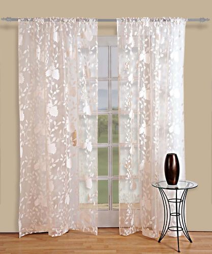 Cortina Cortinas Voile Visillo Burn Crema 137x229 cm Decoracion Hogar