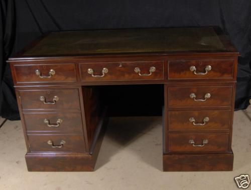 English Edwardian Writing Desk Pedestal Desks Table