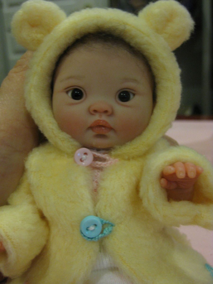 OOAK Mini Baby by Elena Westbrook 7 Brown Almond Shaped Eyes