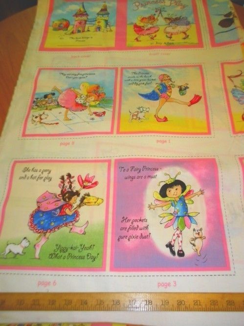 Elizabeth Studio Fabric Book Panel Joy Allen Princess Play Little