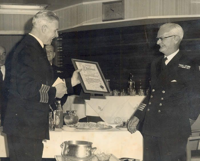 Medal group with photos & letters OBE and 2WW Chief Engineer Merchant