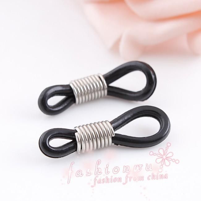 100pcs Black Tone Ends for Eyeglasses Chain Holder 1