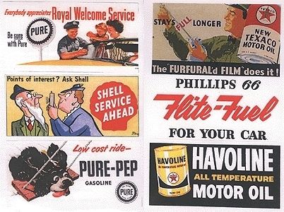 JL Inn Design HO 165 Vintage Gas Station Oil Billboard Paper Signs