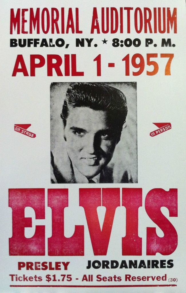 Elvis Presley Concert Poster 1957 w The Jordanaires Buffalo NY 14X22