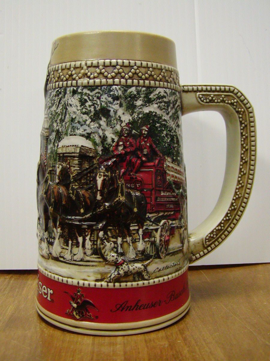  Holiday Beer Stein CS70 Grants Farm Gates Clydesdale Mug Nice