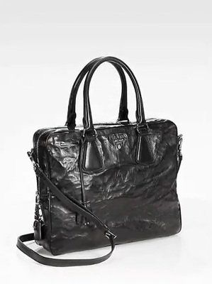 Prada Nappa Antique Leather Square Satchel MSRP $1750