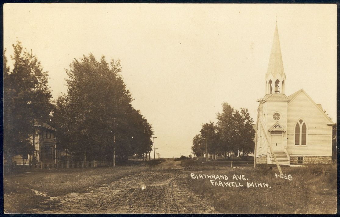 Farwell MN Minnesota Street Scene 1913 RPPC Small Town POP. 51