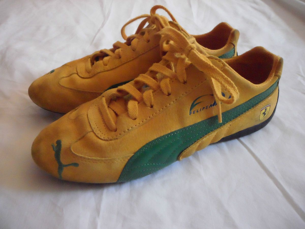 Puma Mens Felipe Massa Shoes Speed Cat Suede Yellow Green US 7 1 2 7 4