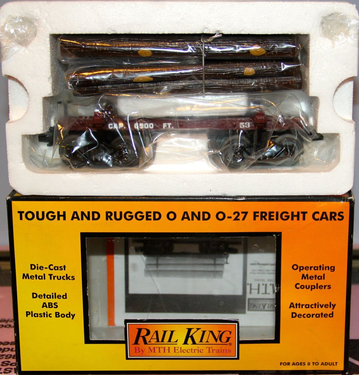 MTH Railking Log Car 19th Century NIB 30 7677