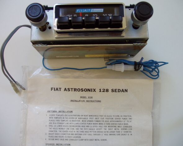 1969 1985 FIAT Astrosonix 128 Sedan AM Radio & Dash Kit   NOS   Model