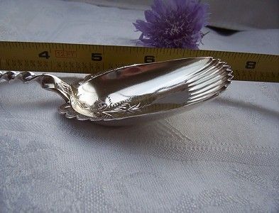  Victorian Sterling Silver Cracker Spoon Fessenden leaf twist handle