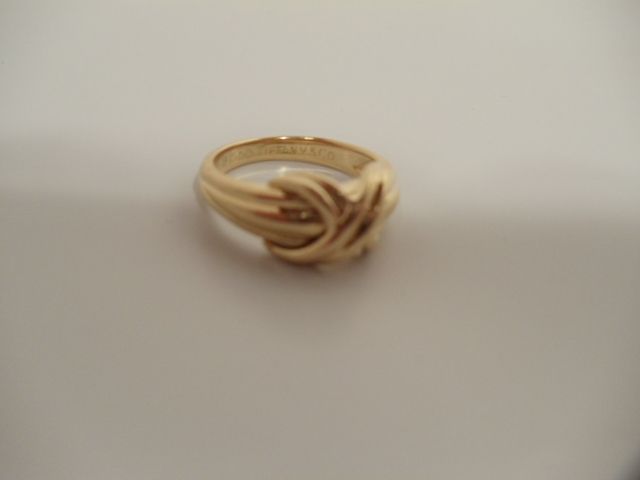 TIFFANY & CO INFINITY FIGURE 18K SOLID YELLOW GOLD RING SIZE 5 1/2