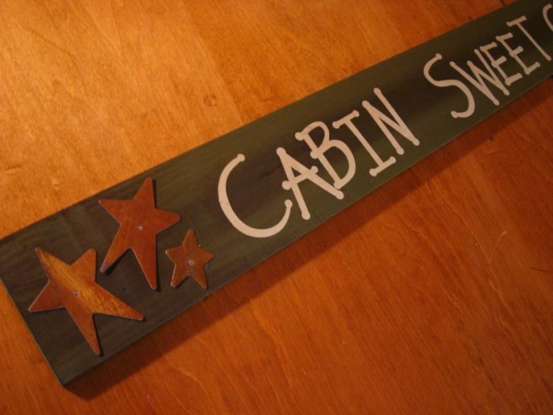  CABIN 3 FT Fireplace Mantel Sign Rustic Lodge Log Cabin Home Decor