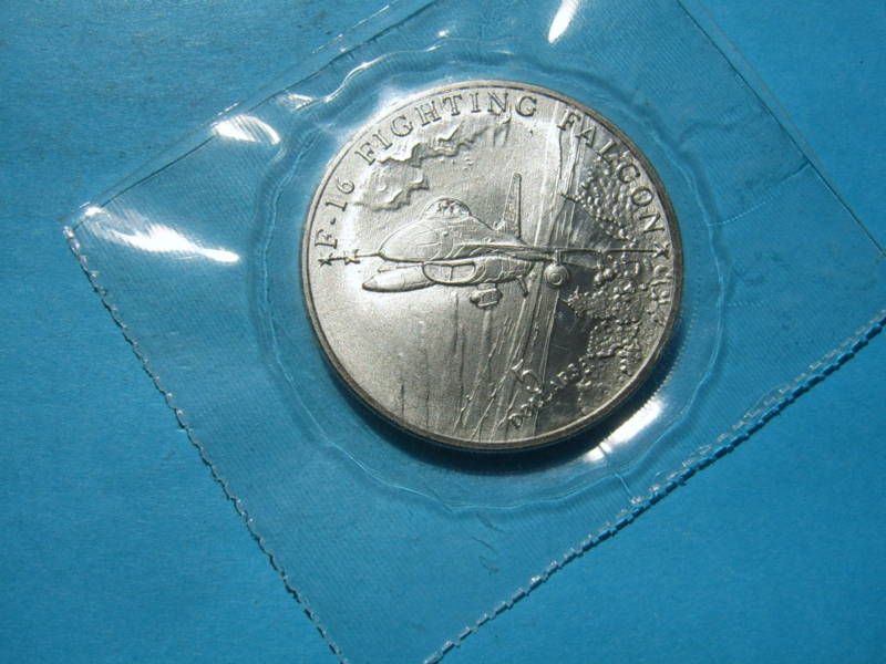 16 Falcon Jet Fighter 1995 Marshall Island $5 Coin