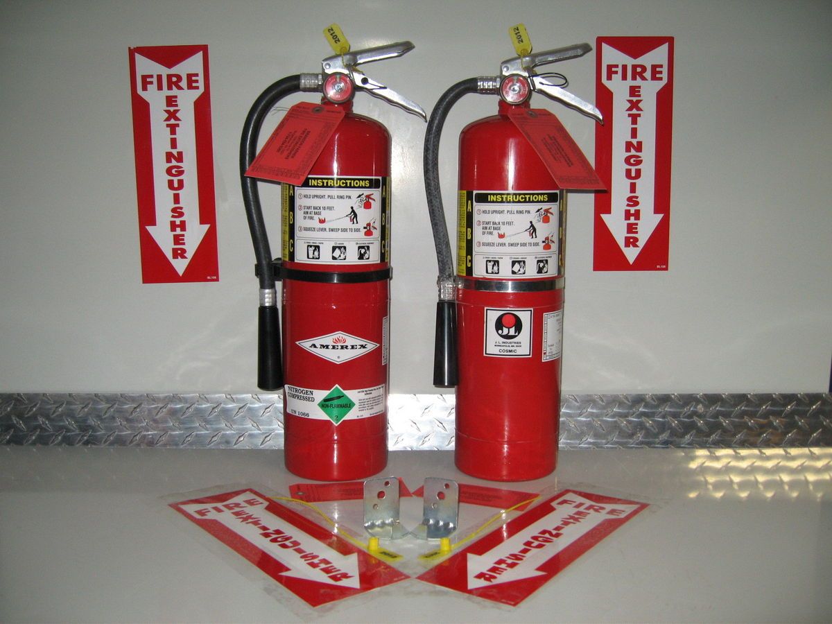 Lot of 2 10lb ABC Amerex Fire Extinguisher with Certification Tag
