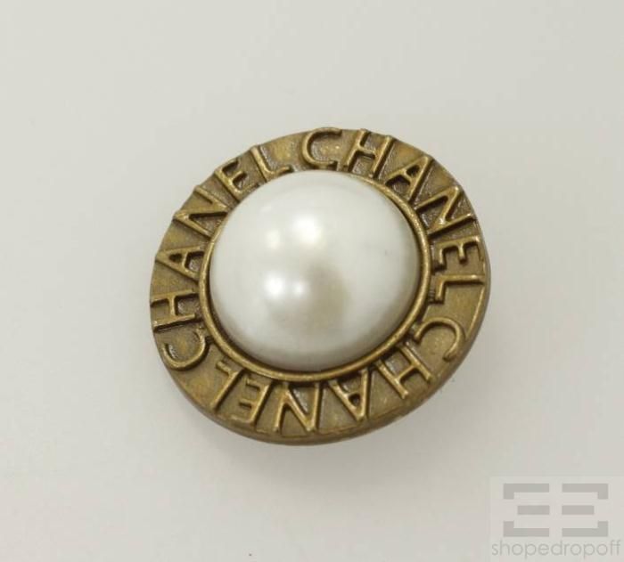Chanel 4 Piece Antique Gold Faux Pearl Button Set