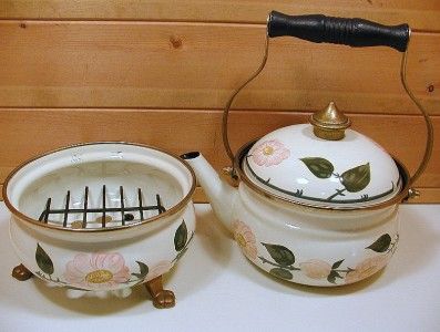 Pink Fissler ASTA Footed Enamel Tea Kettle Warmer Base