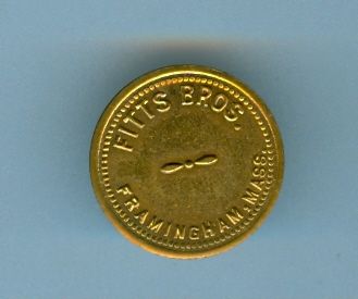 ma token a nice 23mm token for the fitts bros in framingham ma