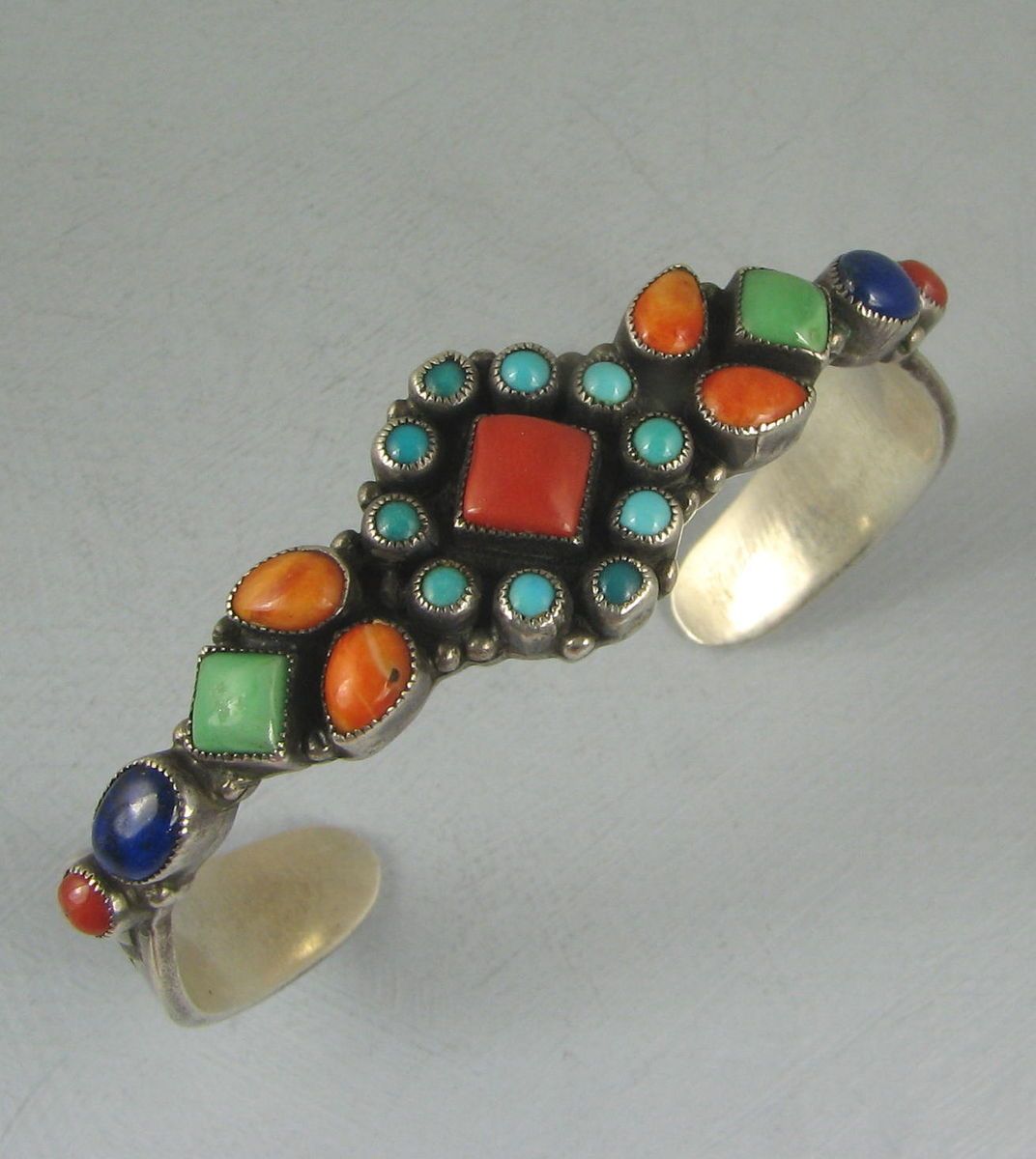 Vntg Leo Feeney for Don Lucas Multi Stone Cluster Bracelet