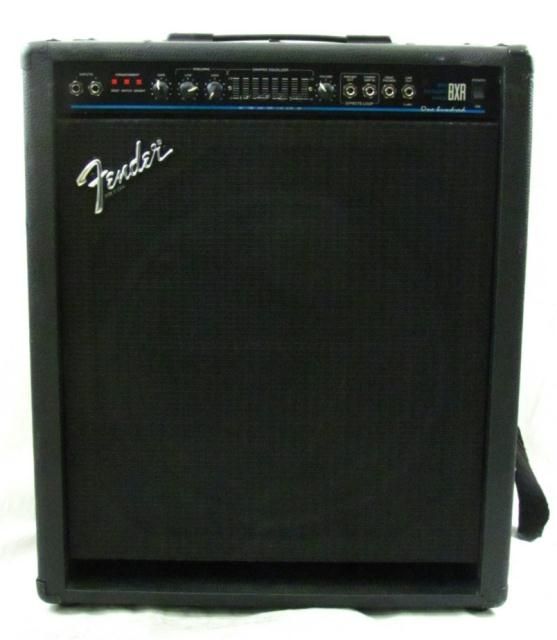 powered on fender bxr 100 extended range bass guitar combo amplifier