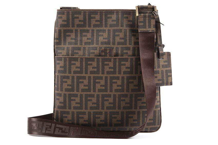 Fendi Mens Cross Body Messenger Bag in PVC 7va207uzdf0fa7spi Brown