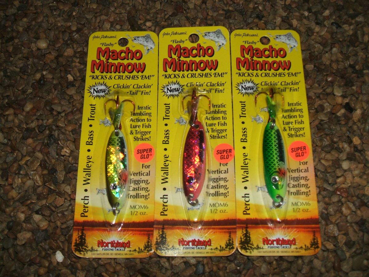 NORTHLAND MACHO MINNOW JIGGING SPOONS ICE FISHING   WALLEYE