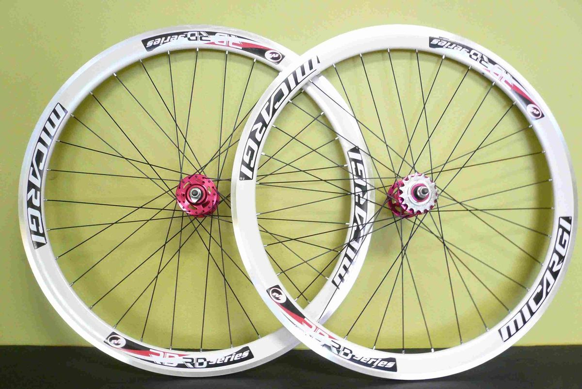 Fixed Gear BIKE 700C 40mm Front Rear Wheels Set White with Black
