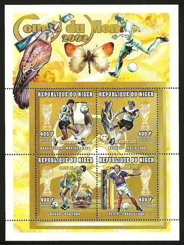 Niger 2000 Birds Butterflies Football Sheet MNH