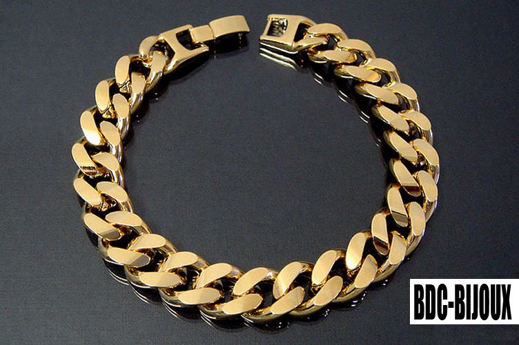  Pour Homme Modéle TRÉS Lourd Et Large or Laminé 18K